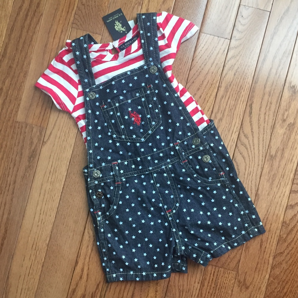 🇺🇸12 mo Girl Shirts Overalls with Shirt